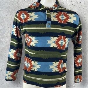 Como Man Sweatshirt Men’s Large Western Retro Aztec Fleece Pullover 1300